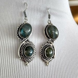 Jewelry - Just beautiful labradorite stamped 925 earrings Jewelry - Just beautiful labradorite stamped 925 earrings